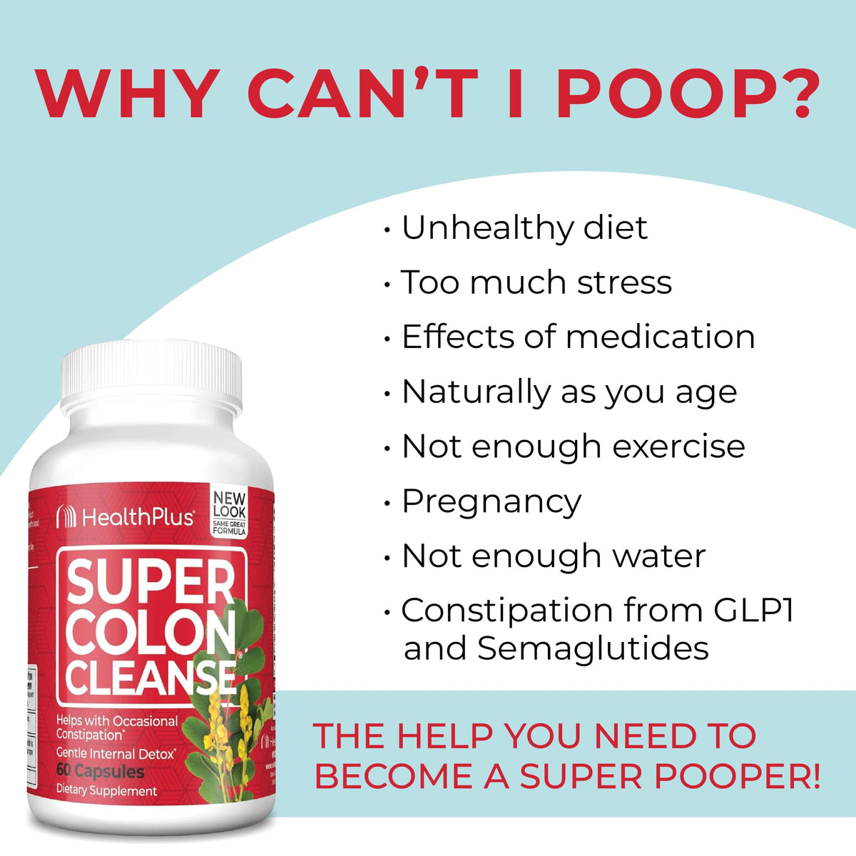 Health Plus Super Colon Cleanse Night Formula Sleep Capsules - 60 Count - image 3