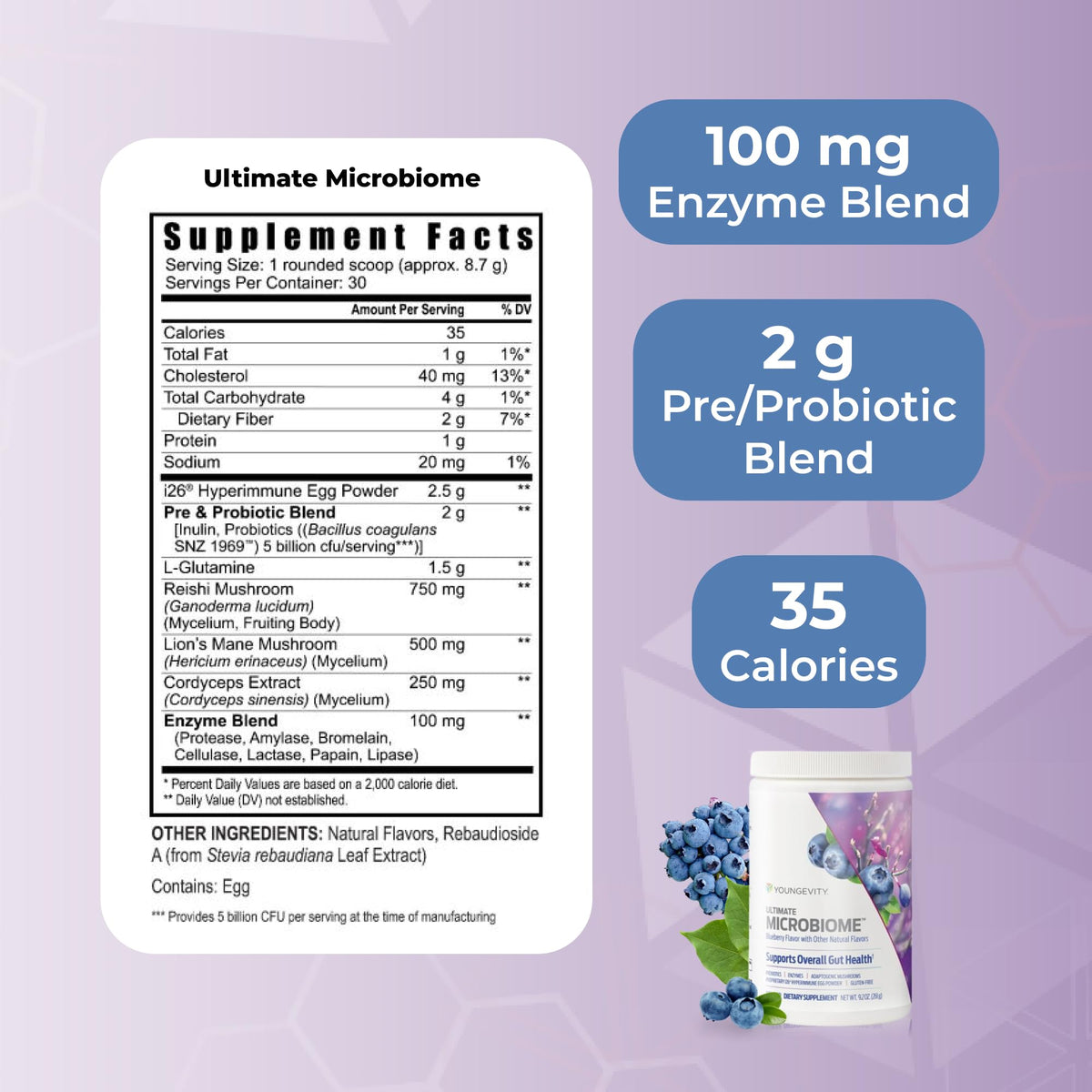 Youngevity Ultimate Microbiome Gut Health Supplement Powder - 9.1 oz - image 3