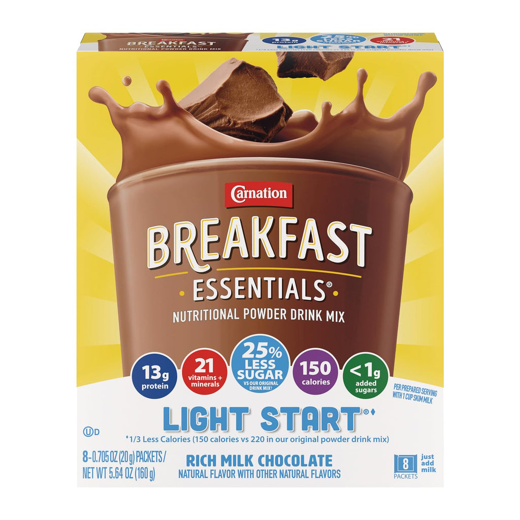 Carnation Breakfast Essentials Light Start Nutritional Powder - 8 Pack