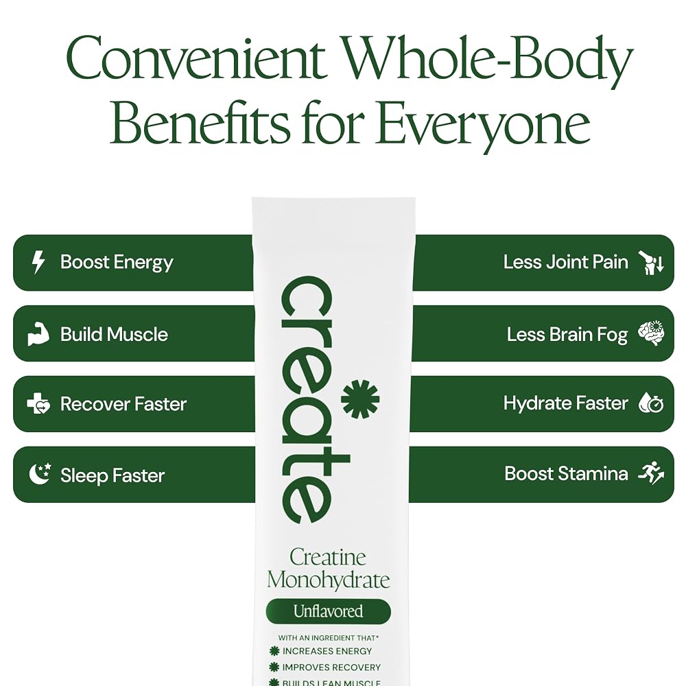 Create Creatine Monohydrate Powder Unflavored - 30 Packs - image 6