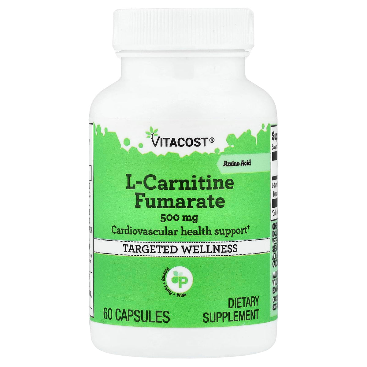 Vitacost L-Carnitine Fumarate 500 mg - 60 Capsules