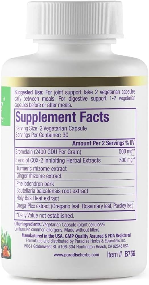 Paradise Herbs Brom-E-Mend with Turmeric - 60 Capsules - image 2