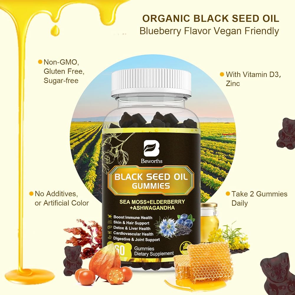 B BEWORTHS Black Seed Oil & Sea Moss Gummies