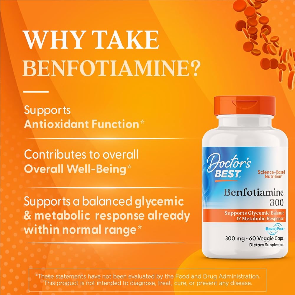 Doctor's BEST Benfotiamine 300mg Supplement - 60 Vegetarian Capsules - image 2