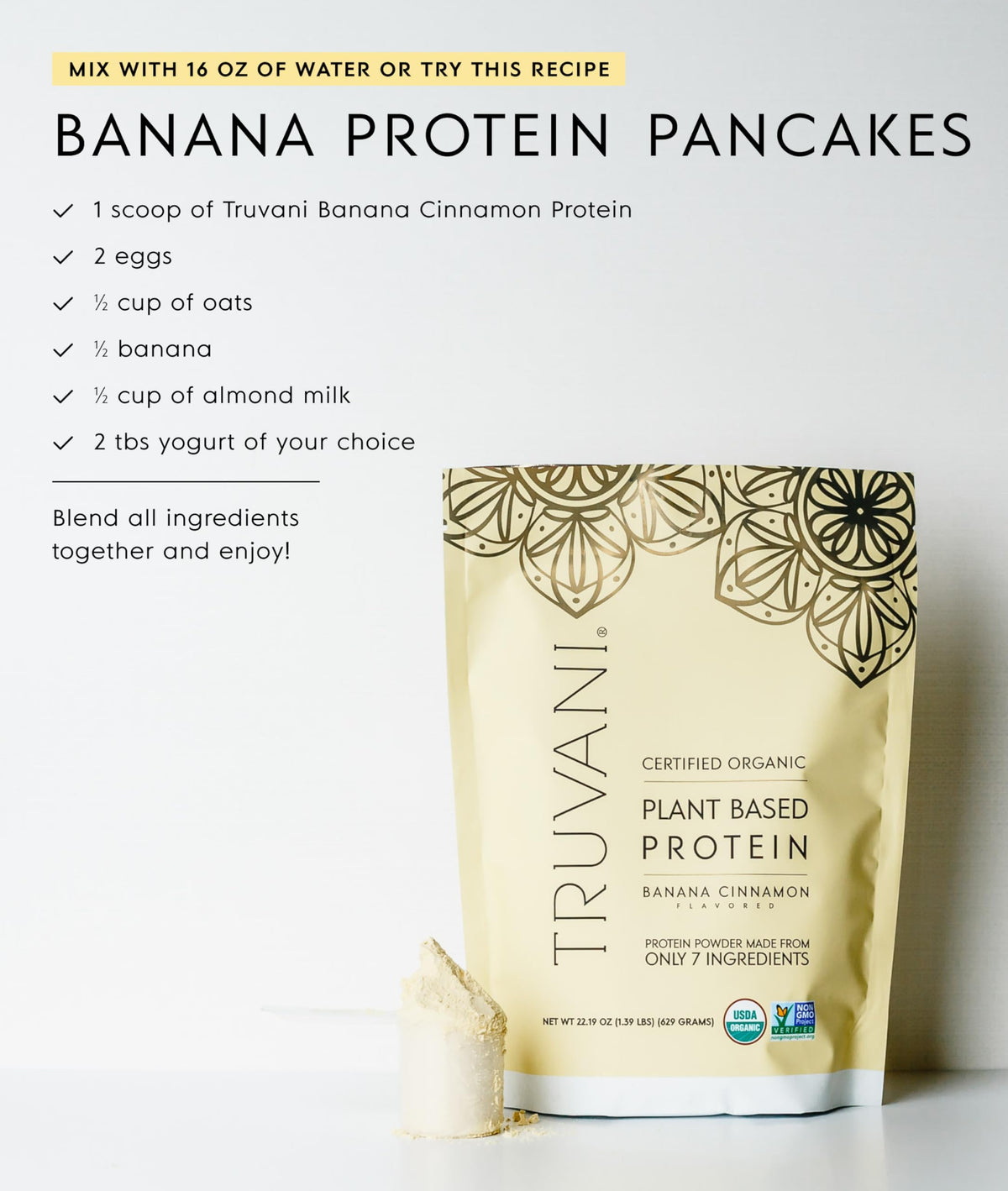 Truvani Vegan Pea Protein Powder