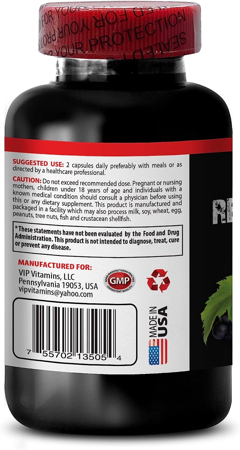 VIP Vitamins Supreme Resveratrol 1200mg - 120 Capsules - image 3