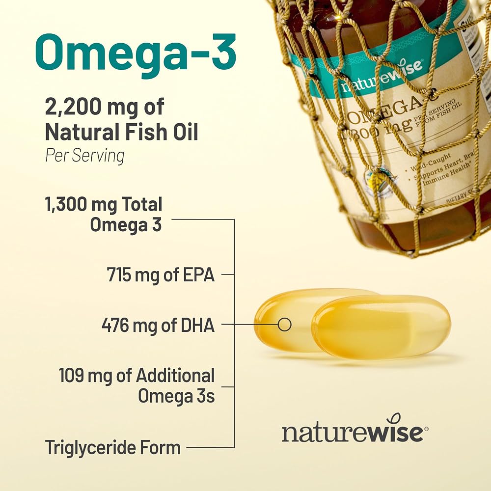 NatureWise High Potency Omega 3 from Wild-Caught Fish Oil with EPA