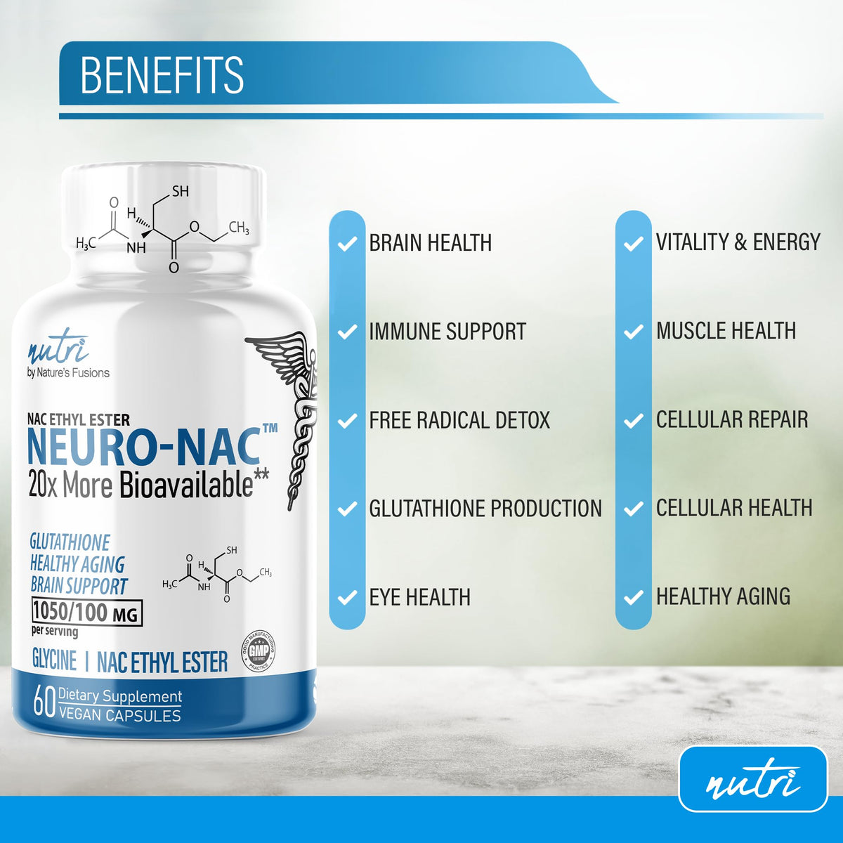 Nature's Fusions Nutri Neuro NAC N-Acetyl Cysteine NACET - 60 Capsules - image 4