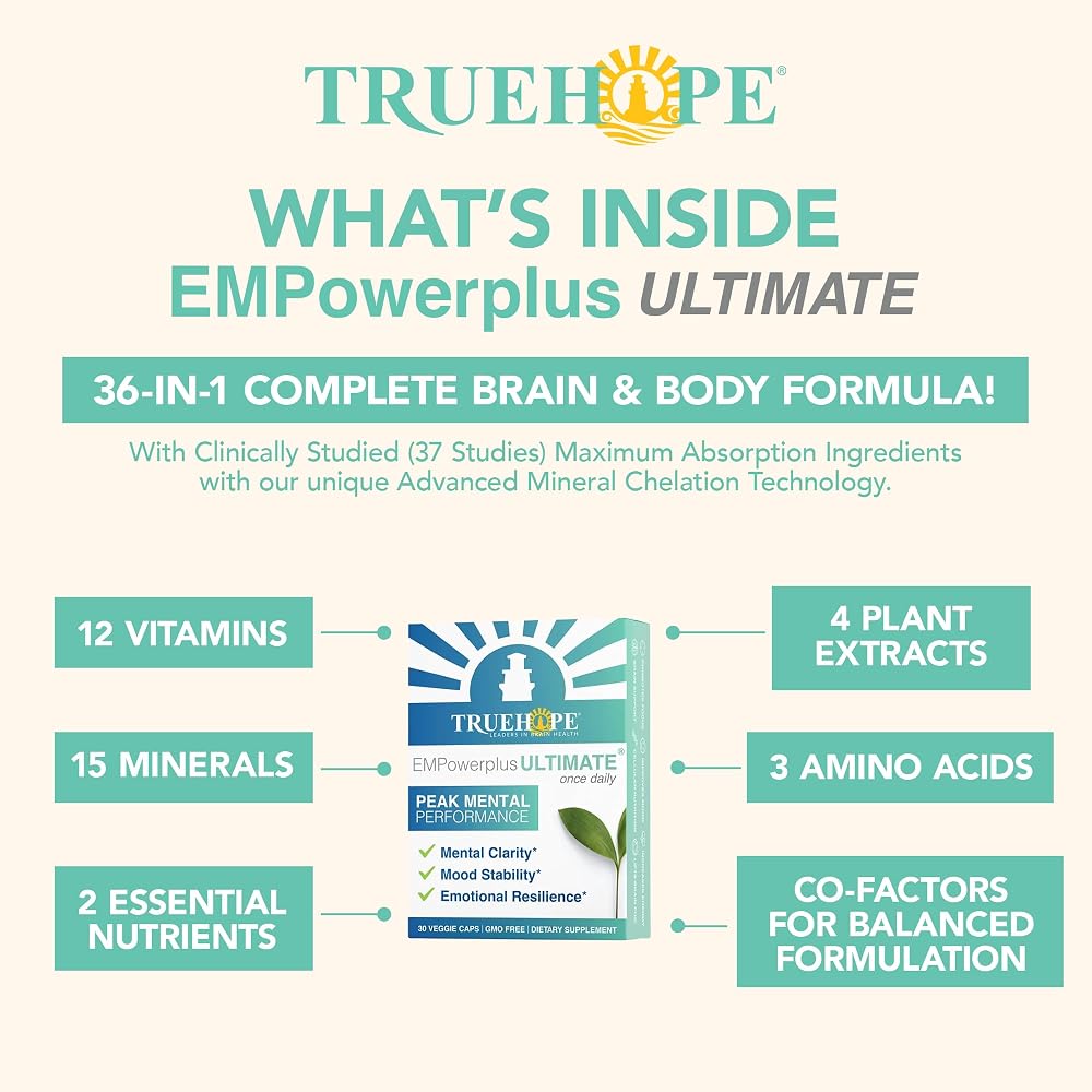 Truehope EMPowerplus Ultimate Brain & Focus Supplement - 30 Capsules - image 4