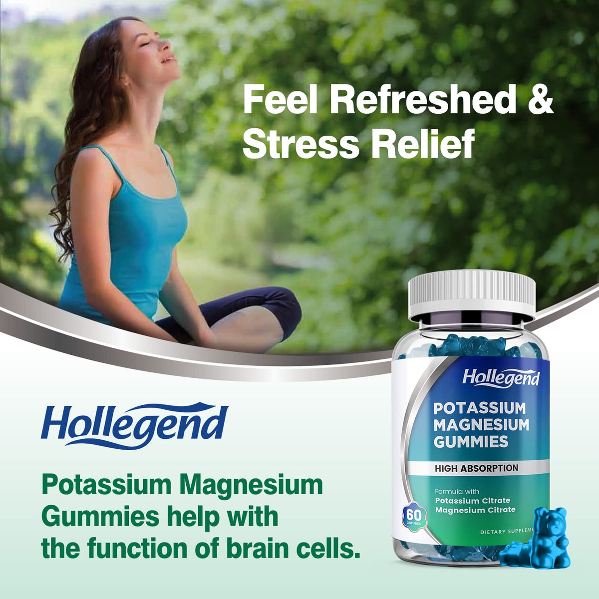 HOLLEGEND Potassium Magnesium Gummies