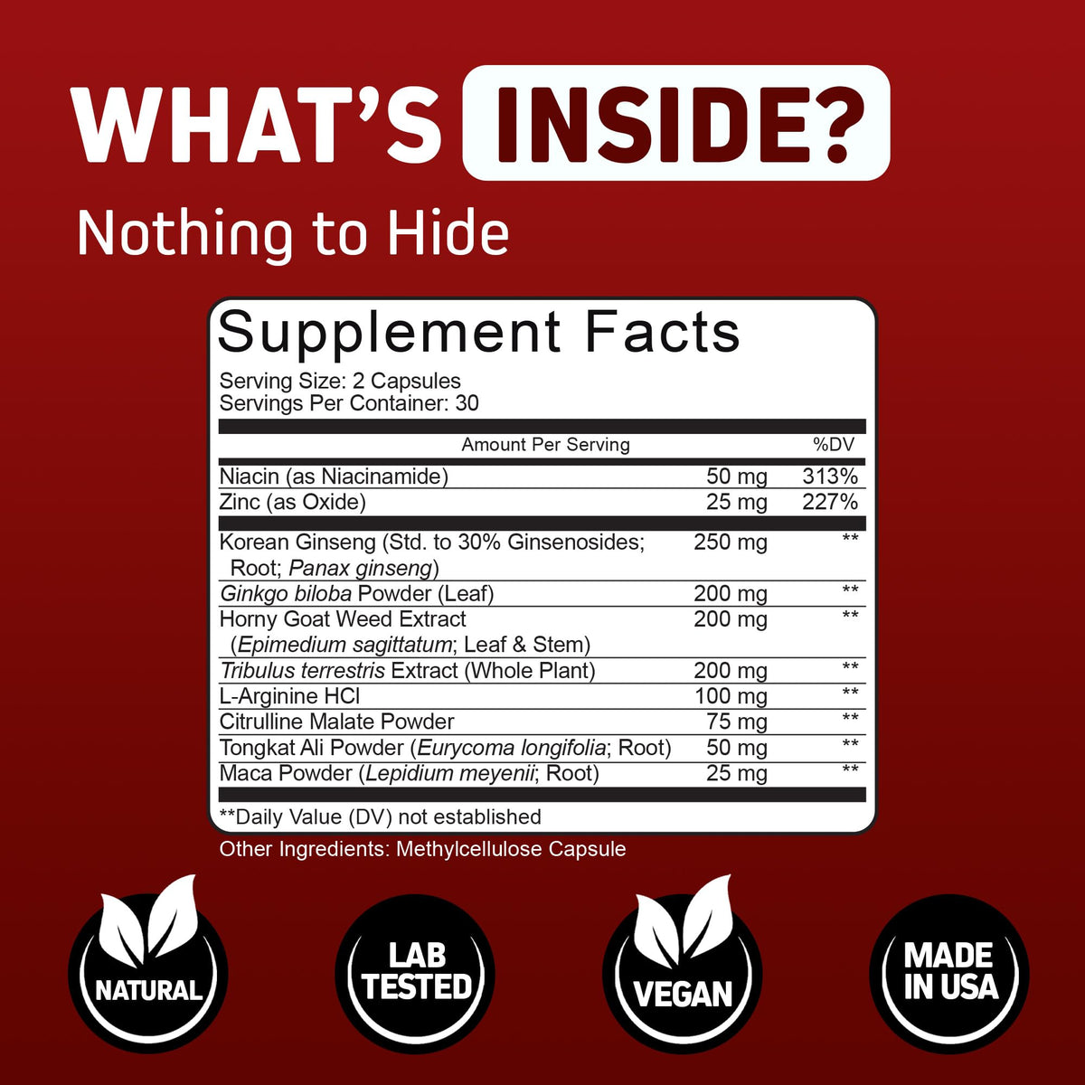 Herbtonics Testosterone Support Red Panax Ginseng - 60 Capsules - image 5