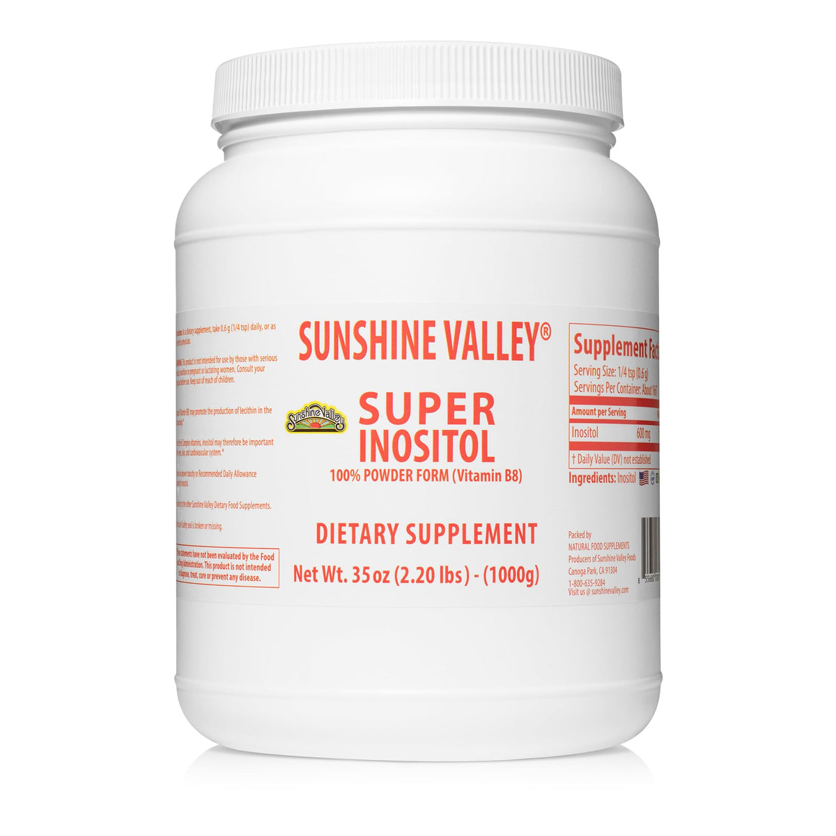 Sunshine Valley® Super Inositol Powder, Unflavored