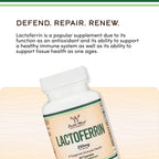 Double Wood Supplements Lactoferrin 250mg Bioferrin Iron Support - 60 Capsules - image 4