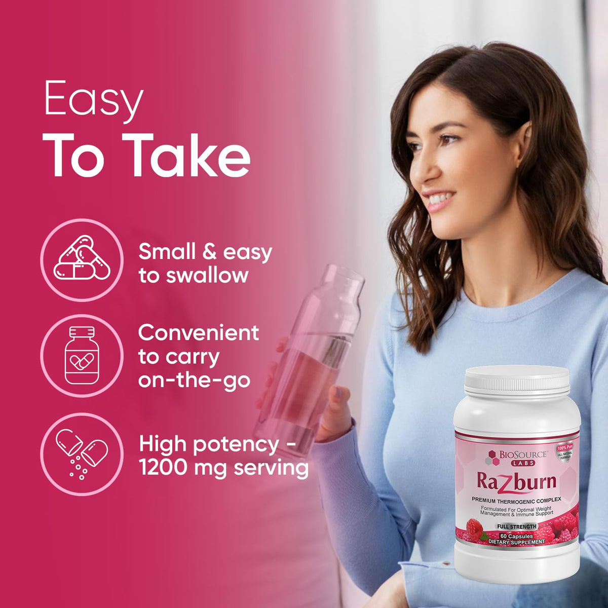 BioSource Labs Razburn Weight Management Supplement - 60 Capsules - image 3