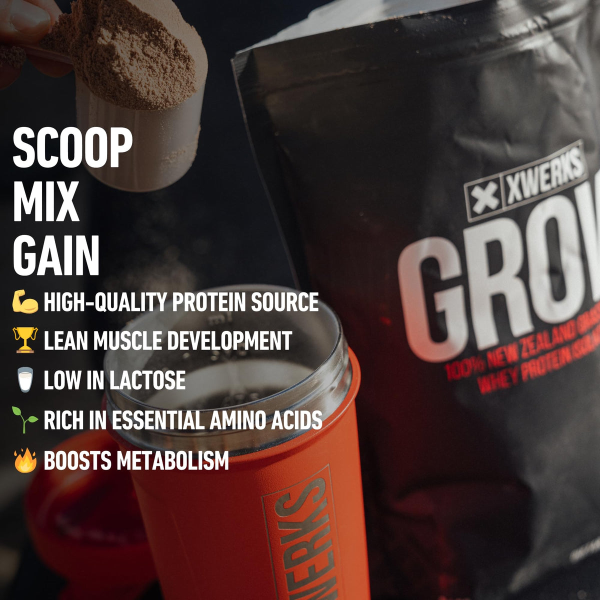 Xwerks Grow Whey Protein Isolate, 25g Strawberry - 30 Servings - image 8