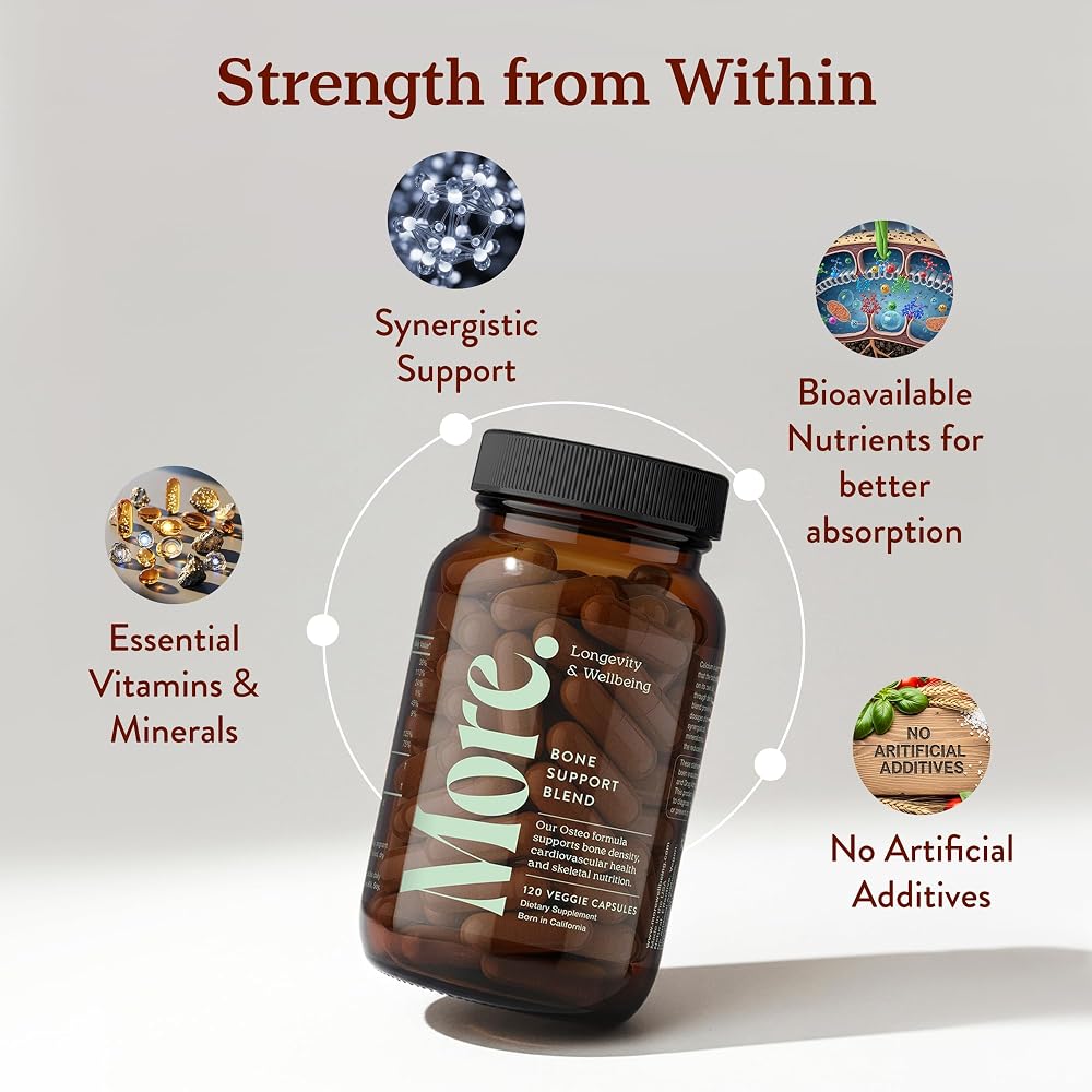 More. Longevity Bone Support Blend Calcium Supplement - 120 Capsules - image 4
