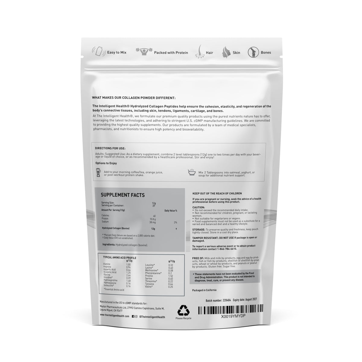 The Intelligent Health Hydrolysed Collagen Powder (Bovine) - High