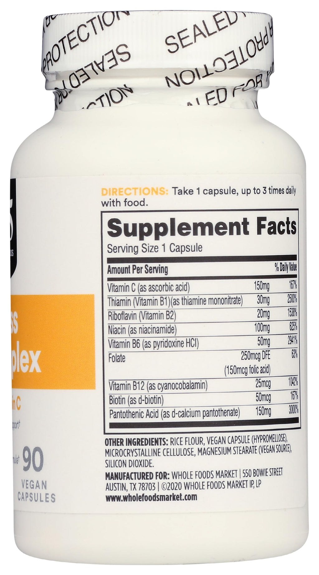 365 by Whole Foods Market Vitamin B Stress Complex - 90 Vegetarian Capsules - image 7