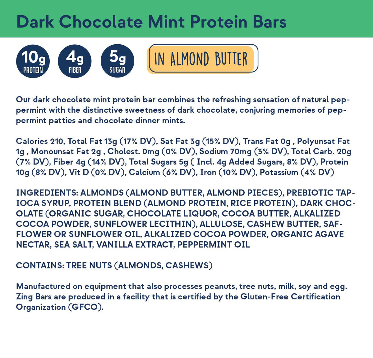 Zing Bars Plant Based Protein Bar