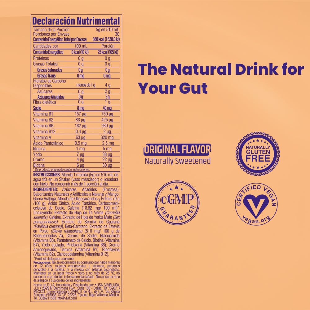 VIVRI Power Me! Orange Mango Energy Drink Powder - 30 Servings - image 3