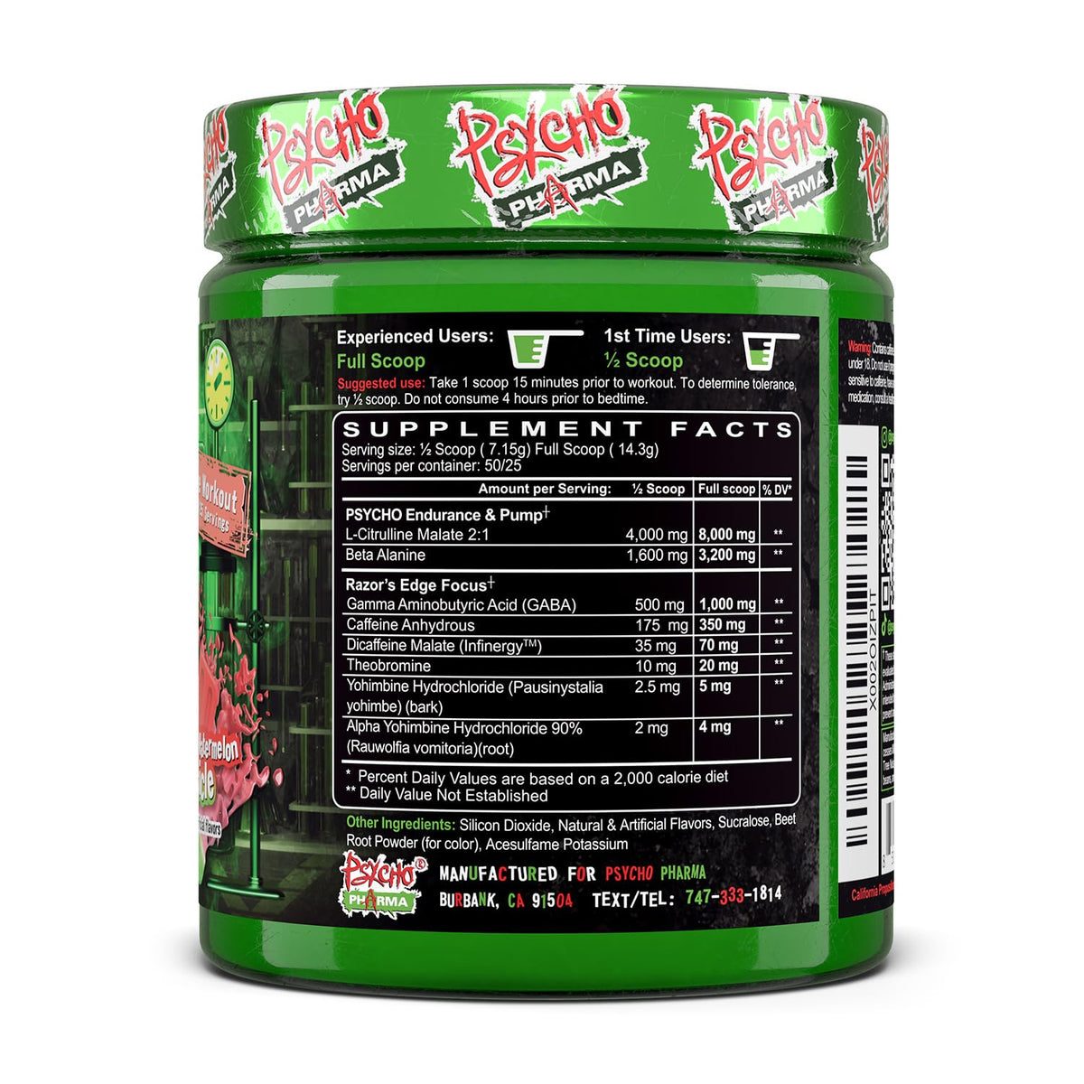 Psycho Pharma Edge of Insanity High-Stim Pre-Workout Powder