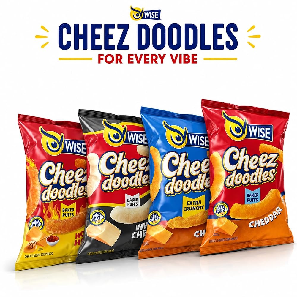 Wise Cheez Doodles Baked Puffs Real Cheddar - 12 Pack - image 8