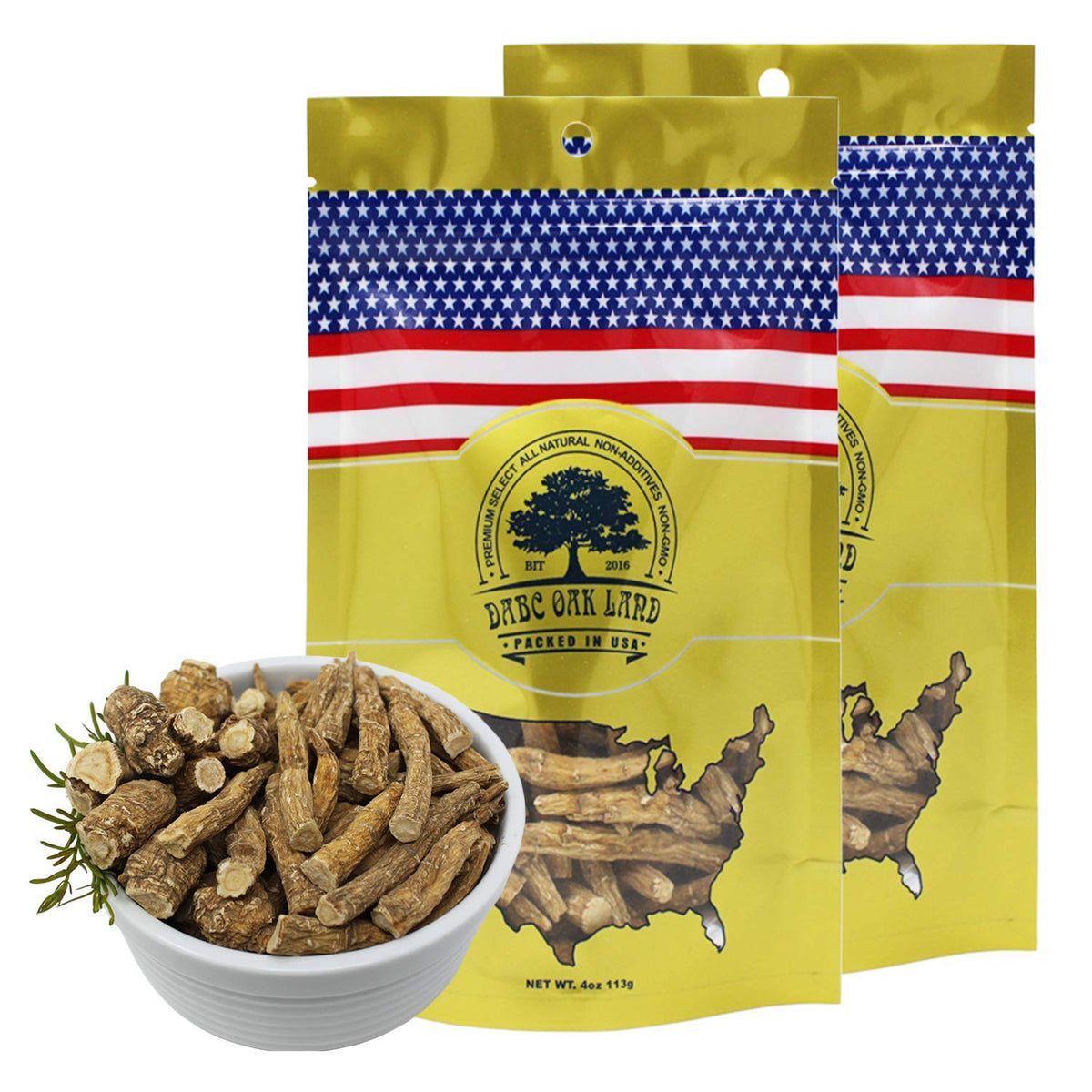 DABC OAK LAND American Ginseng Slices Wisconsin Grown - 2 x 8 oz