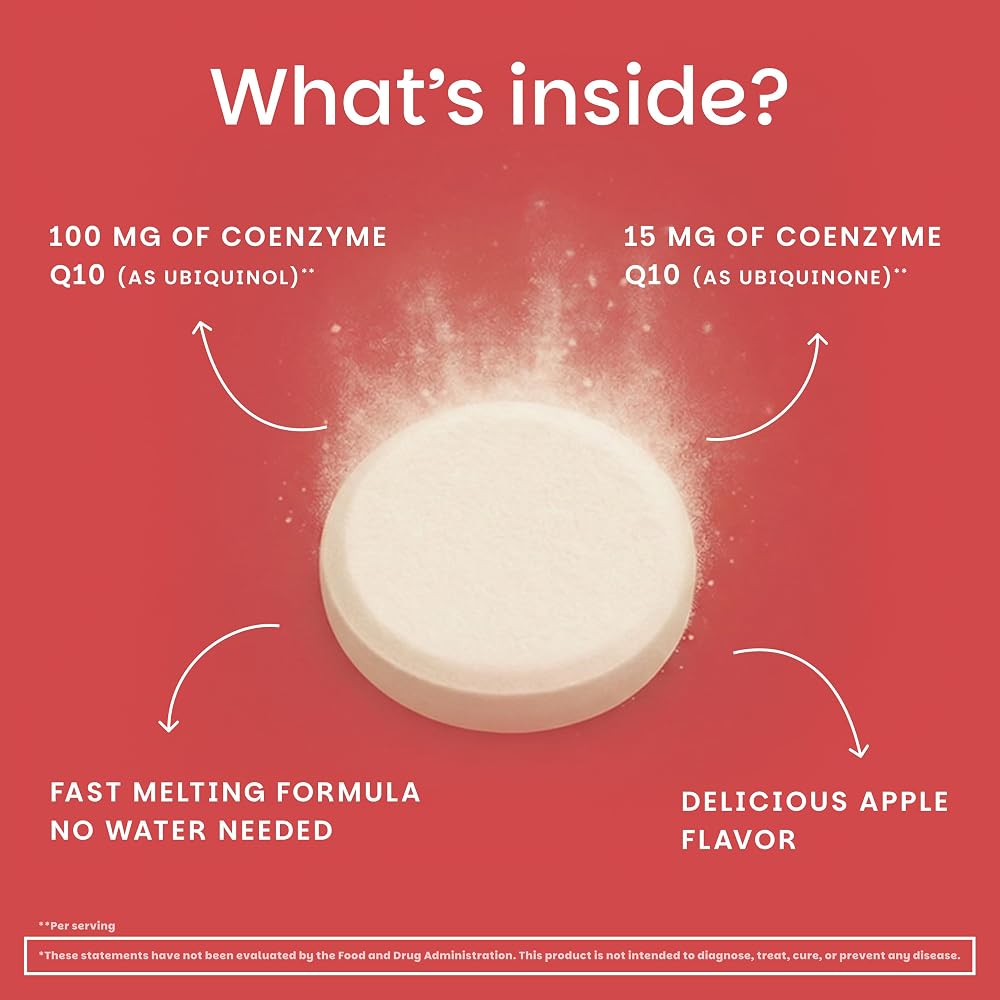 EZ Melts Dissolvable Ubiquinol 100 mg, Apple