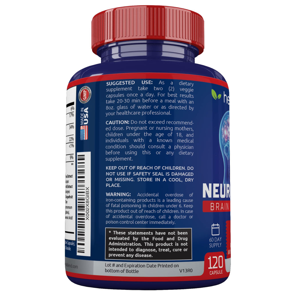 healblend Neuro Plus Brain & Focus Formula - Nootropic Brain Booster