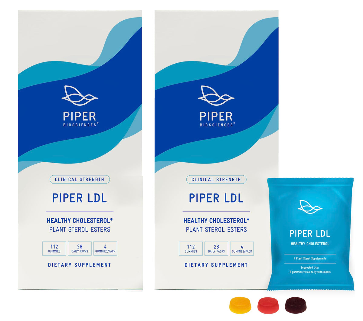 Piper LDL Plant Sterols Healthy Cholesterol Gummies Daily Packs