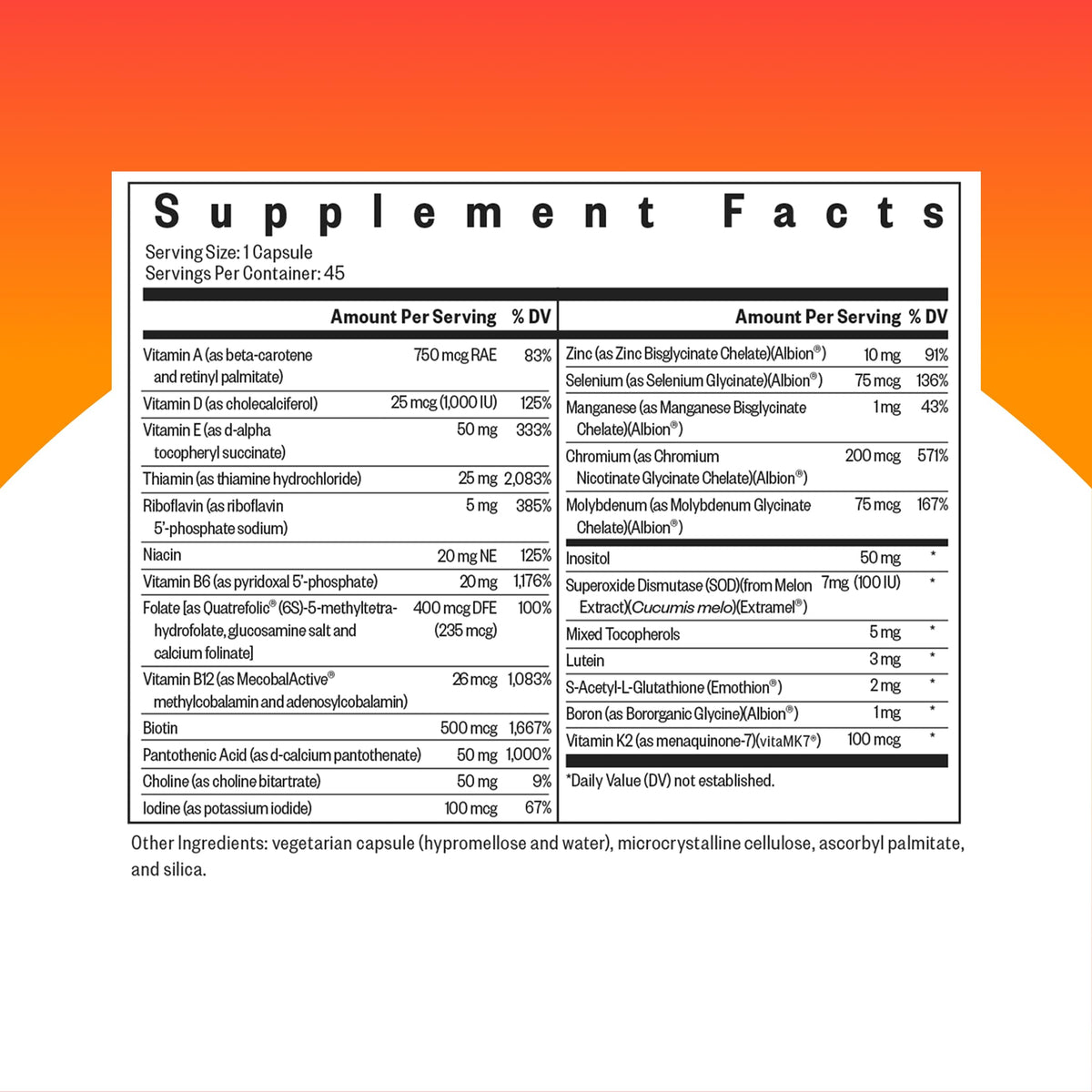 Seeking Health Multivitamin One with Zinc - 45 Capsules - image 2