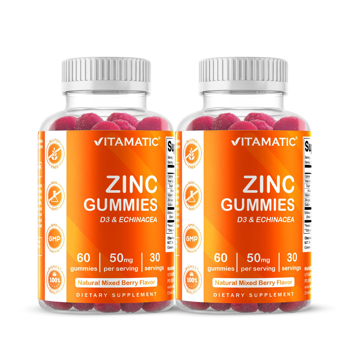 Vitamatic Zinc Gummies with Vitamin D3 & Echinacea - 120 Gummies