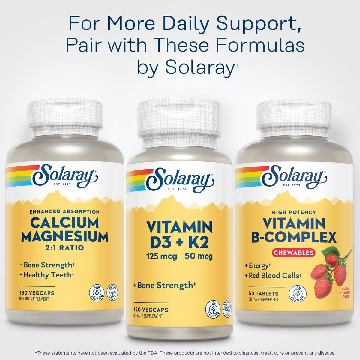 SOLARAY Vitamin B-Complex Chewables Strawberry for Energy - 50 Tablets - image 7