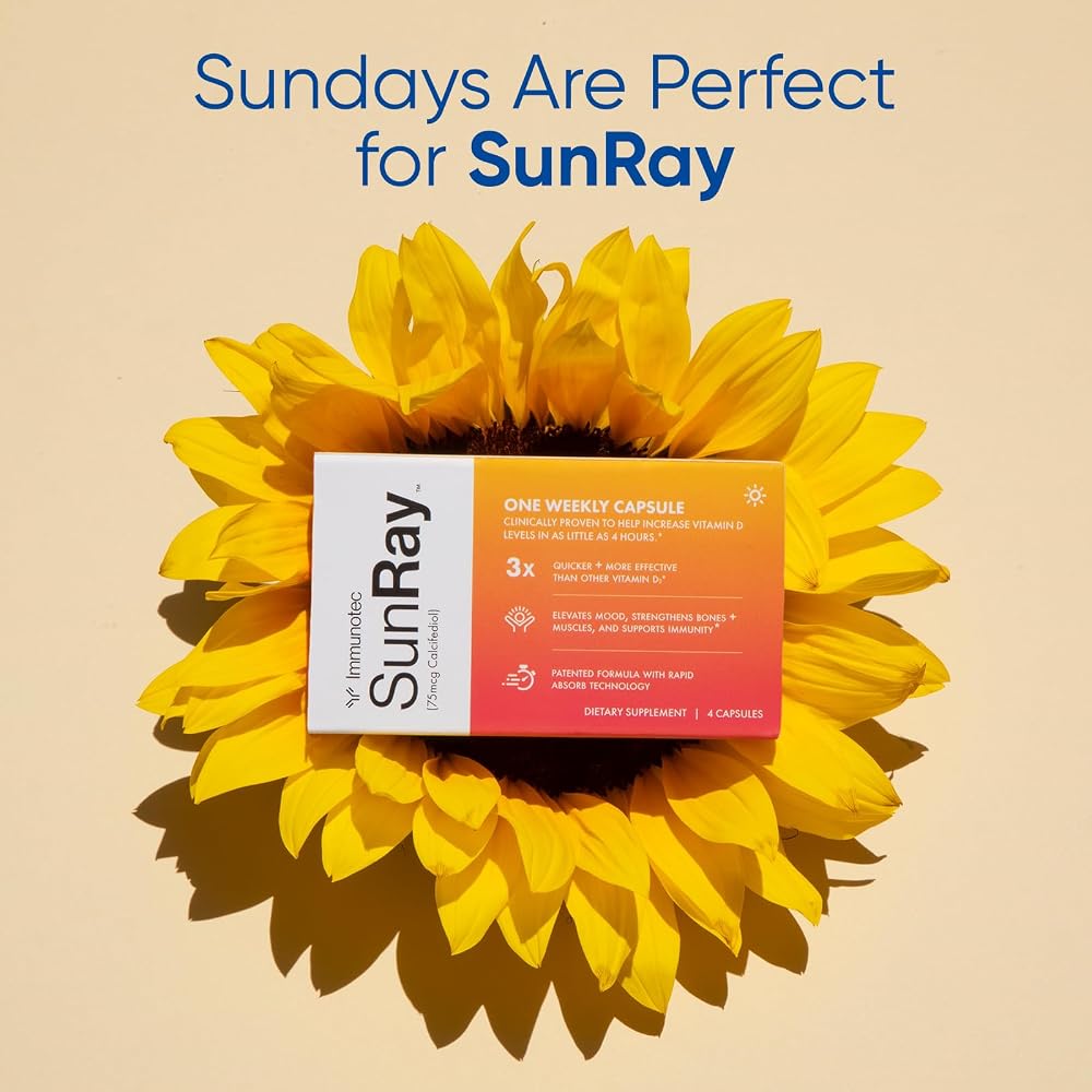 Immunotec Sunray Calcifediol Vitamin D Supplement Once-Weekly - 4 Capsules - image 4