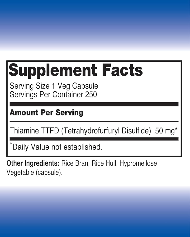 The One Pill Integrative Healing Vitamin B1 Thiamine TTFD 50mg - 250 Capsules - image 2
