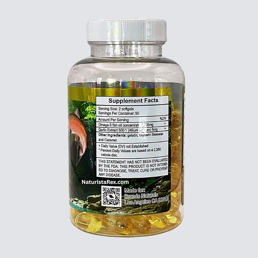 Generic Brands Naturals Omega 3 6 9 Salmon Oil & Garlic - 100 Softgels - image 2