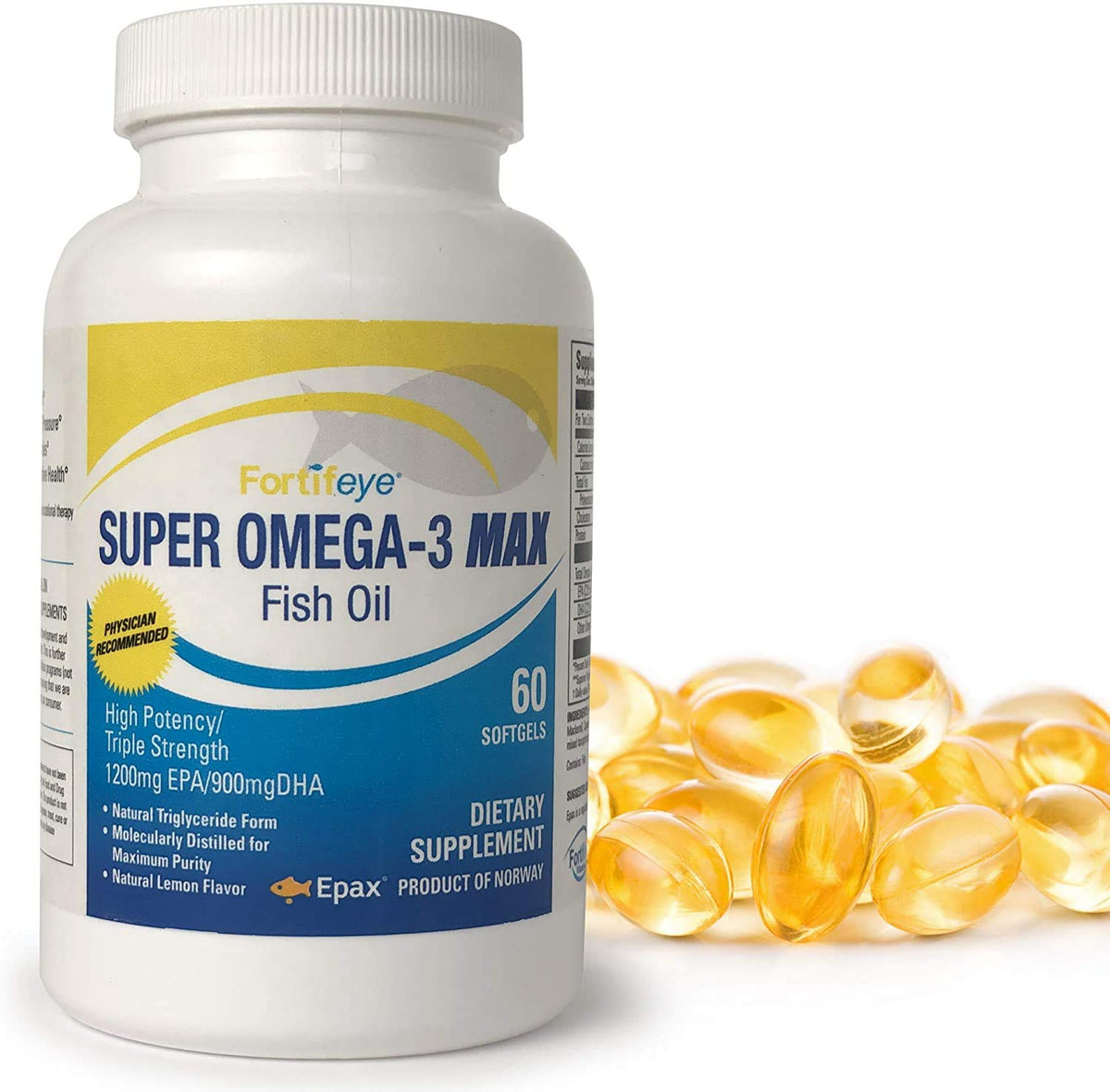 Fortifeye Vitamins Super Max Omega-3 Fish Oil 2400 mg - High Potency