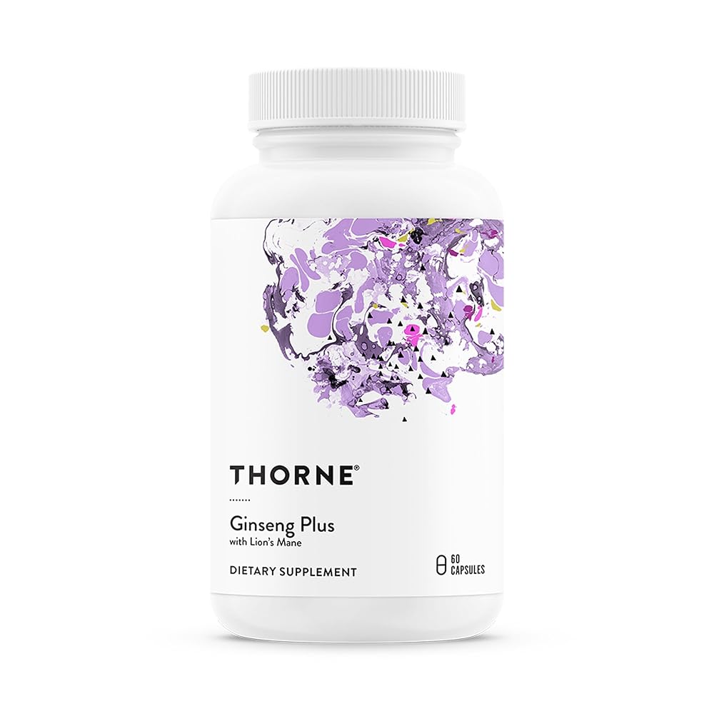THORNE Ginseng Plus Korean Red Ginseng & Lion's Mane - 60 Capsules