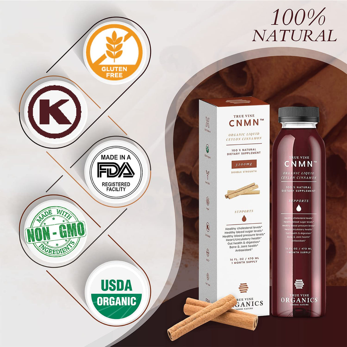 True Vine Organics Liquid Ceylon Cinnamon Supplement - 16 fl oz - image 5
