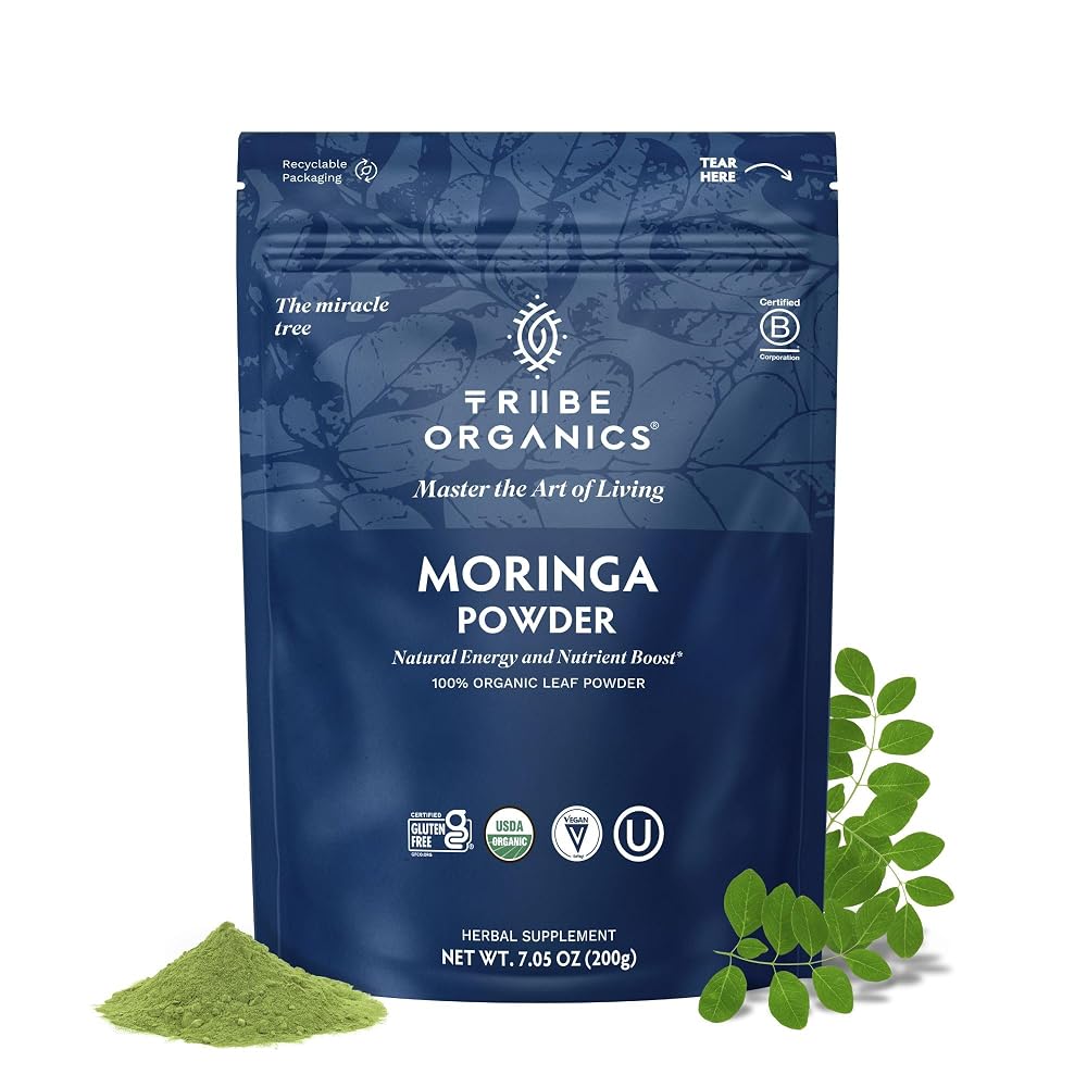 TRIBE ORGANICS Organic Moringa Oleifera Powder Superfood Greens - 200g