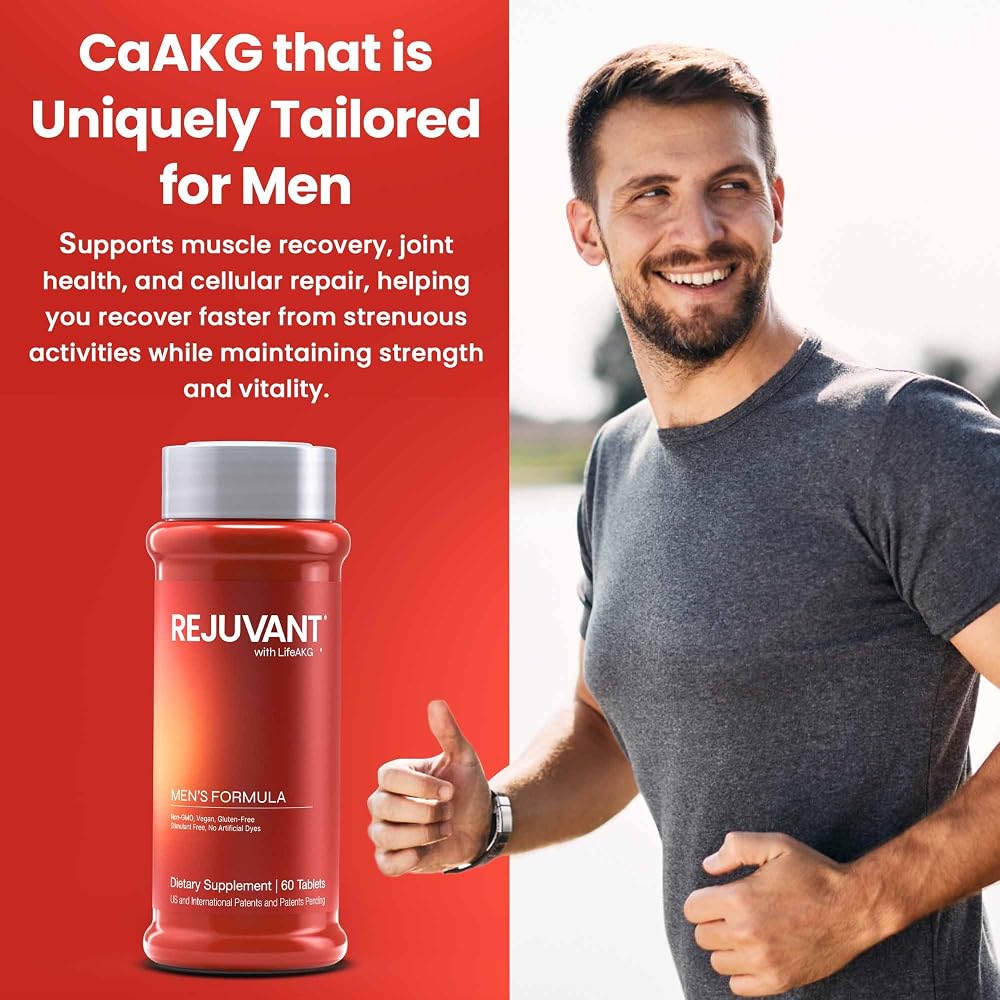 Rejuvant Men's Calcium AKG Supplement 1000mg, 98% Pure Ca-AKG
