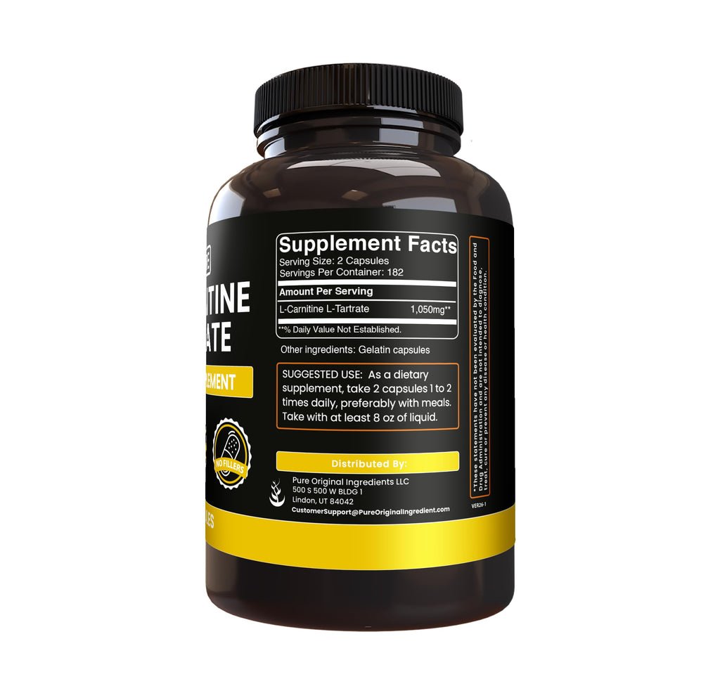 Pure Original Ingredients L-Carnitine Tartrate No Magnesium Or Rice