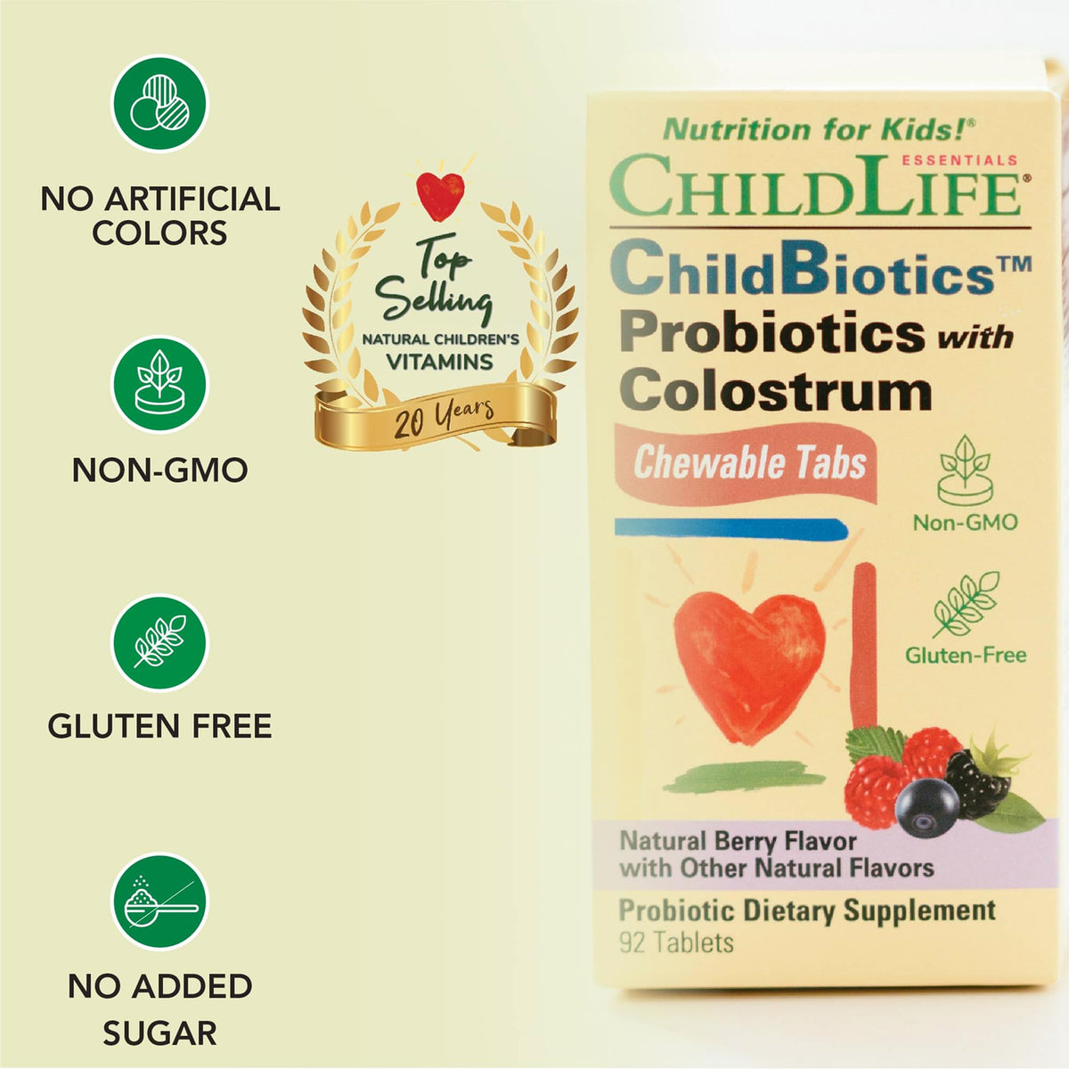 ChildLife Essentials ChildBiotics with Colostrum Probiotics - 92 Tablets - image 4