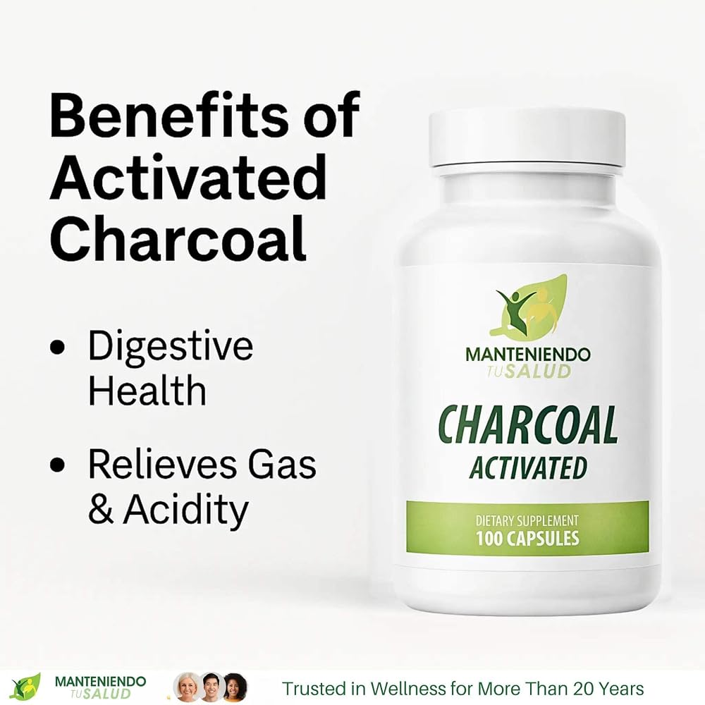 Manteniendo Tu Salud Activated Charcoal 520 mg Digestive Support - image 3