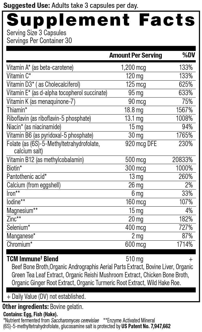 Ancient Nutrition Immune Support Multivitamin with Vitamin D & C - 90 Capsules - image 2