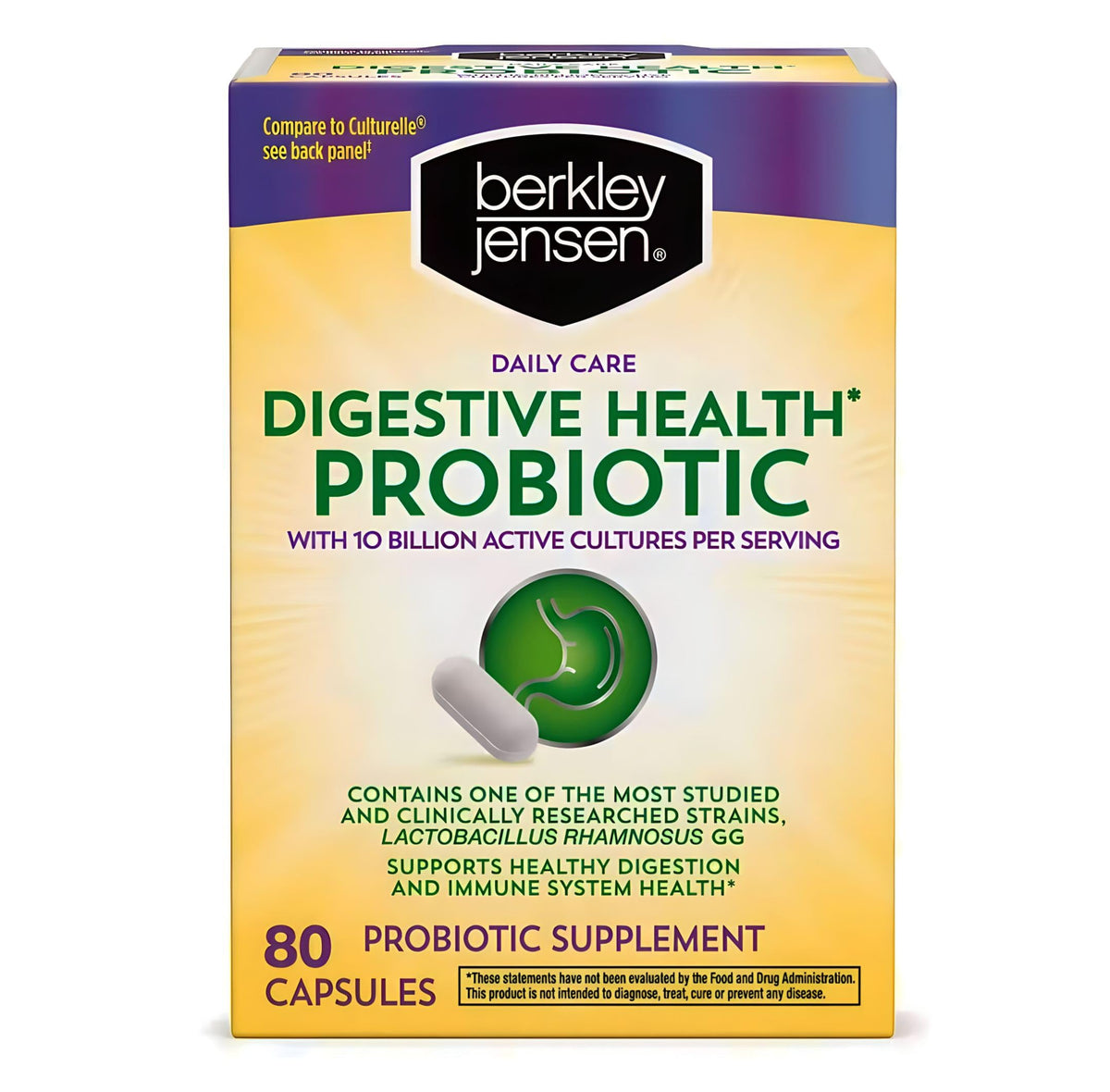 Berkley Jensen Daily Care Digestive Health Probiotics - 80 Capsules