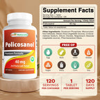Best Naturals Policosanol 40mg Cardiovascular Support - 120 Tablets - image 2
