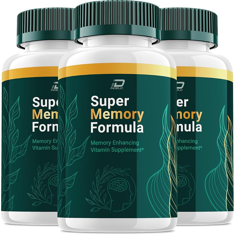 Indelo Super Memory Formula Capsules for Brain and Focus - 180 Count