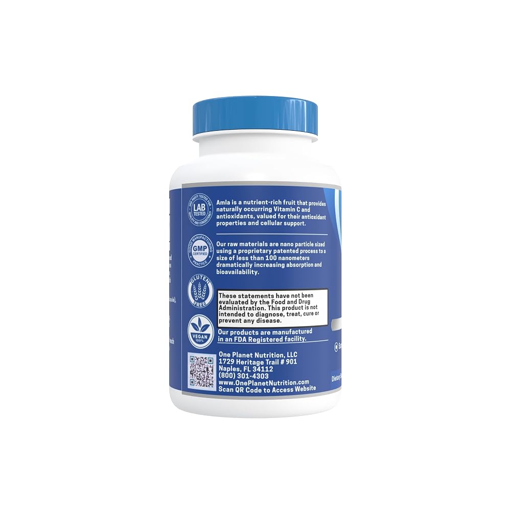 One Planet Nutrition Nano Amla 500 mg Veggie Capsules - 120 Count - image 3