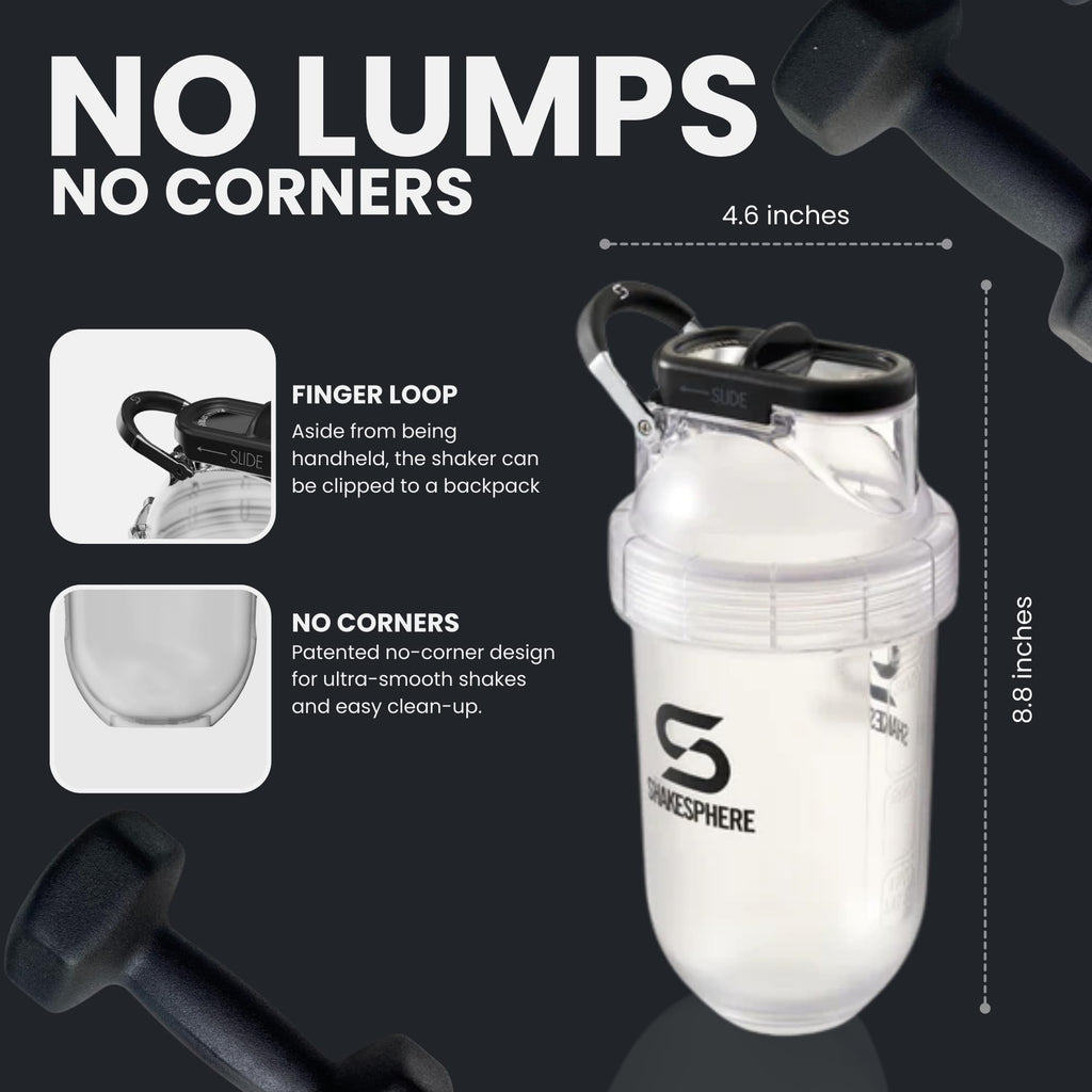 SHAKESPHERE 24oz Bladeless Protein Shaker Bottle - Clear Black - image 5